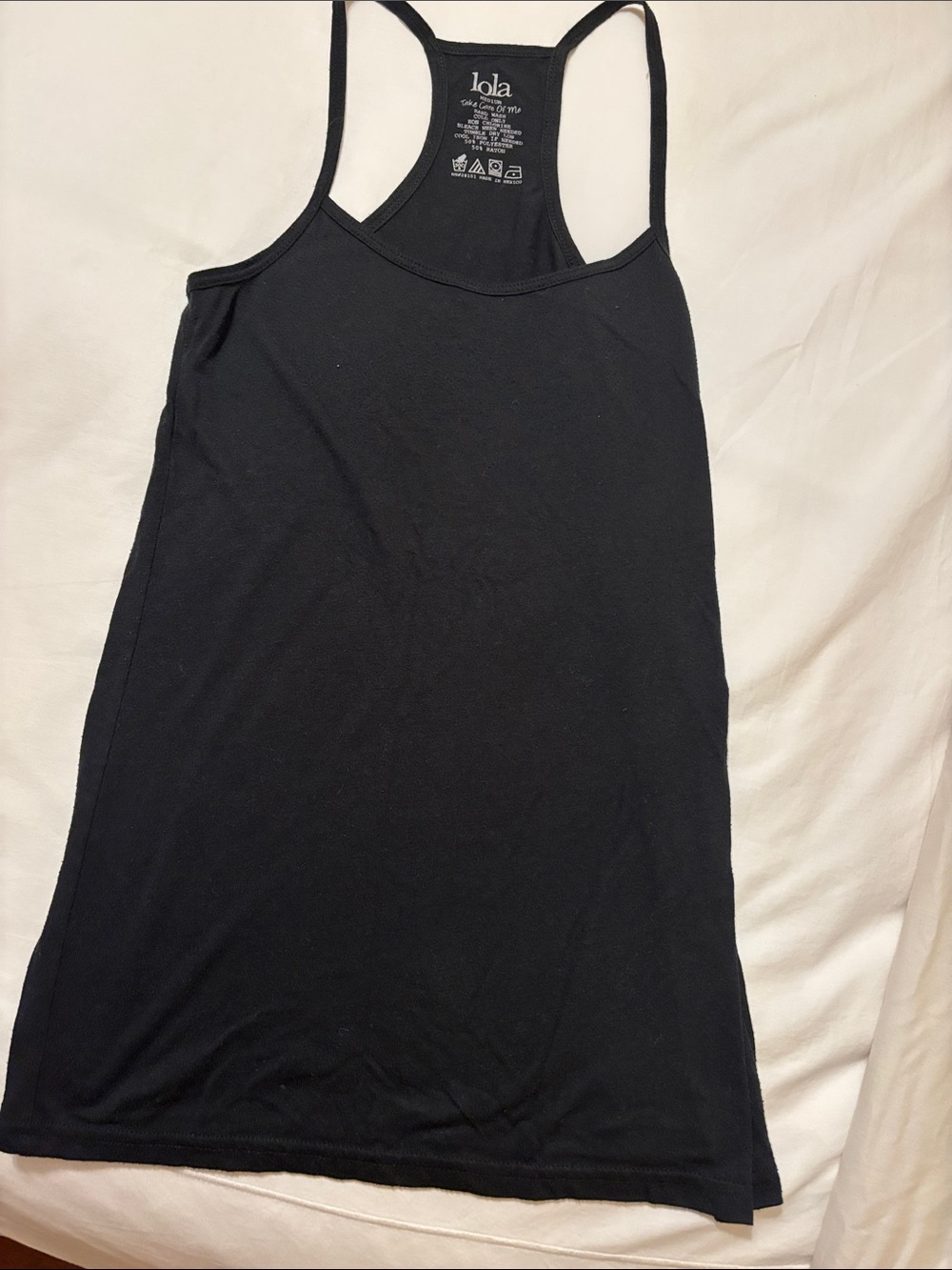 lola Black Slim Racerback Tank